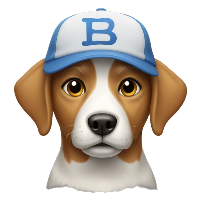 dog wearing cap sticker