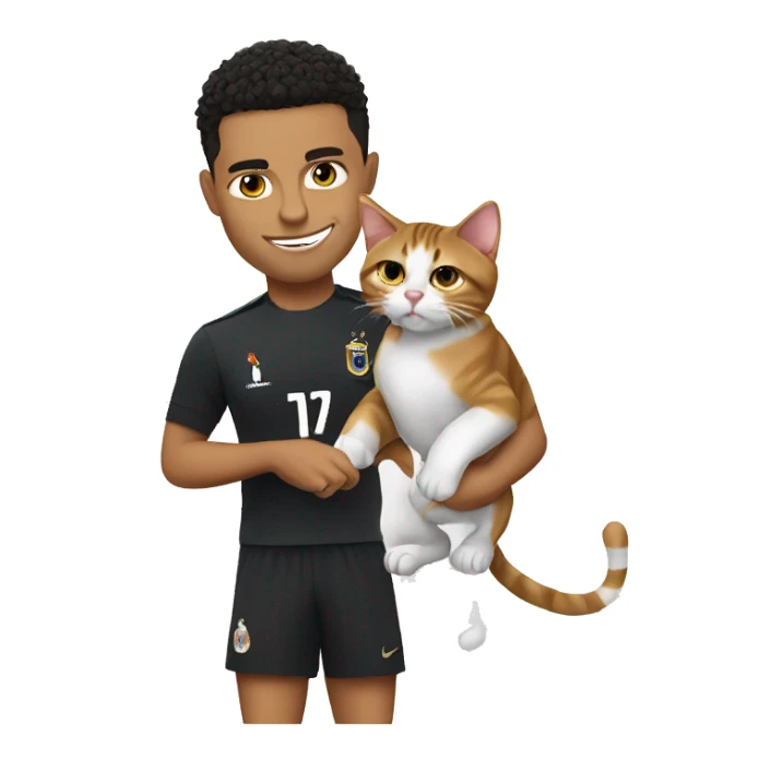 a cat with ronaldo sticker