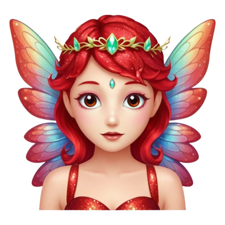 red glitter fairy sticker
