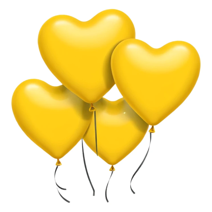 Yellow heart balloons sticker