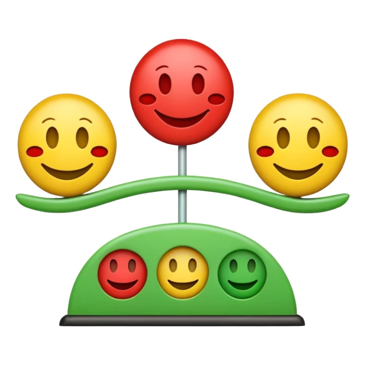 A statisfaction scale with three smileys (red, yellow, green) sticker