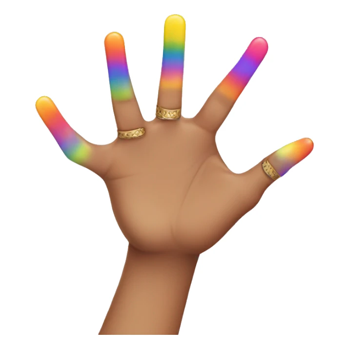 Middle finger with rainbow nails sticker