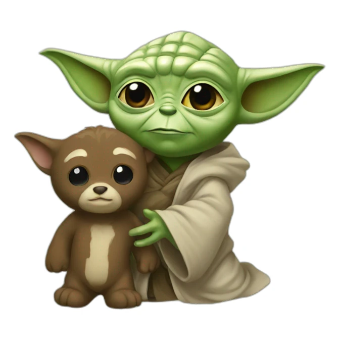 Yoda with bear sticker