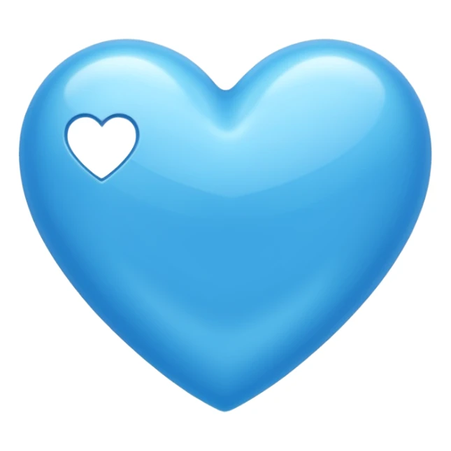 Azure color heart sticker