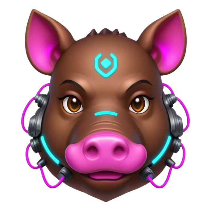 cyberpunk hog with neon sticker