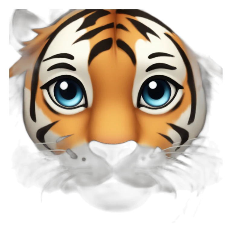 Tiger heart eyes sticker