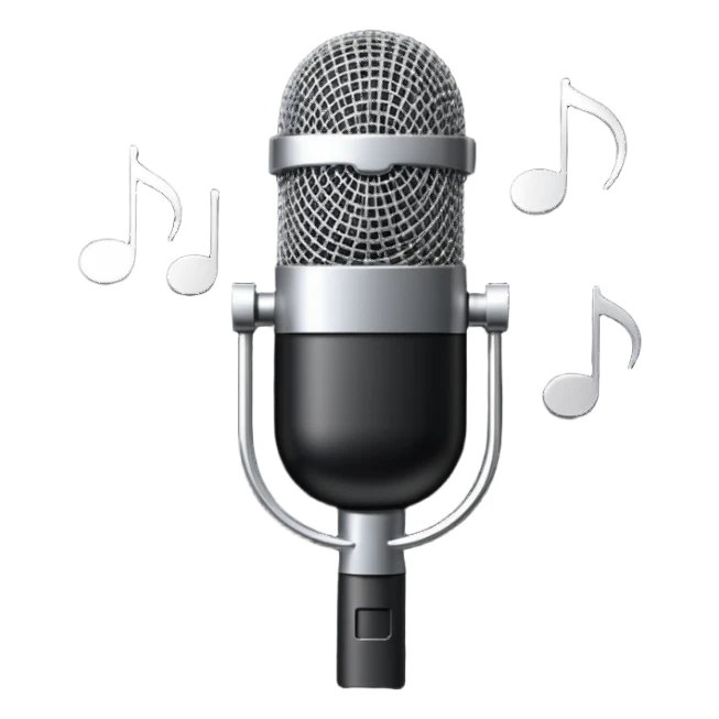 microphone with musical notes around sticker