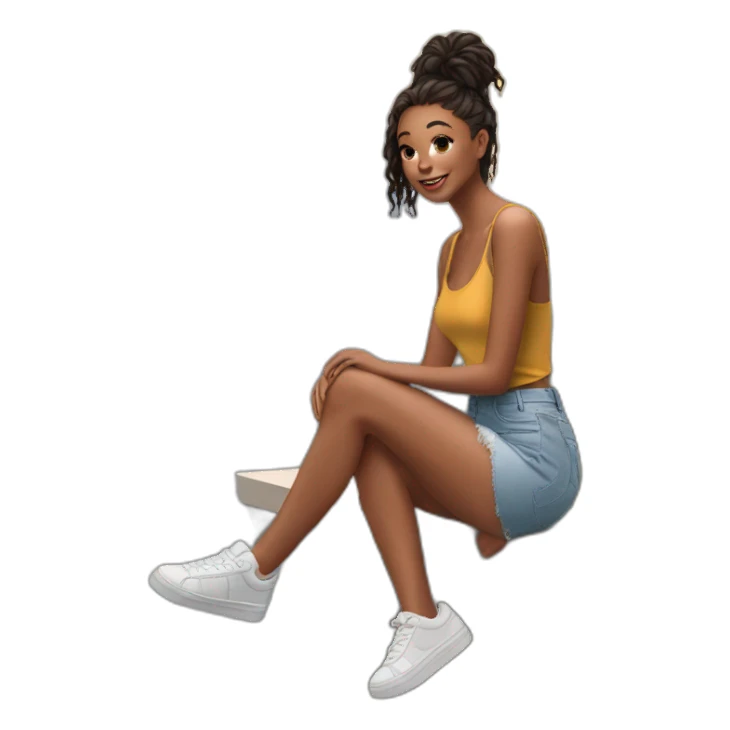 instagram model sitting on a ledge sticker