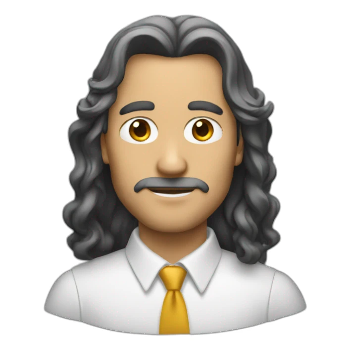 smart man with long hair sticker