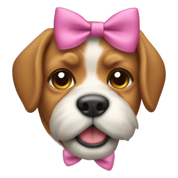 dog wearing a bow  sticker