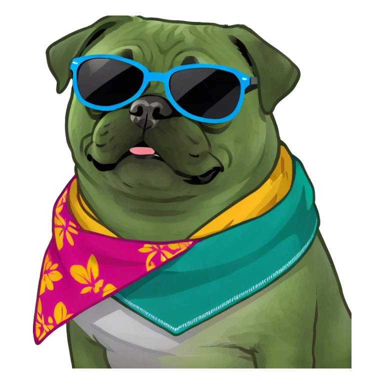 Pug with sunglasses sticker