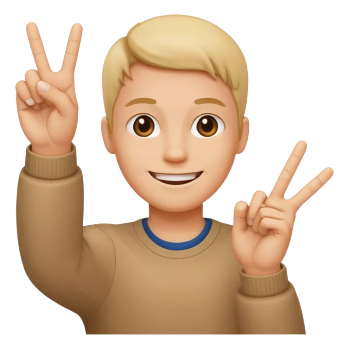 smiling holding two middle fingers up sticker