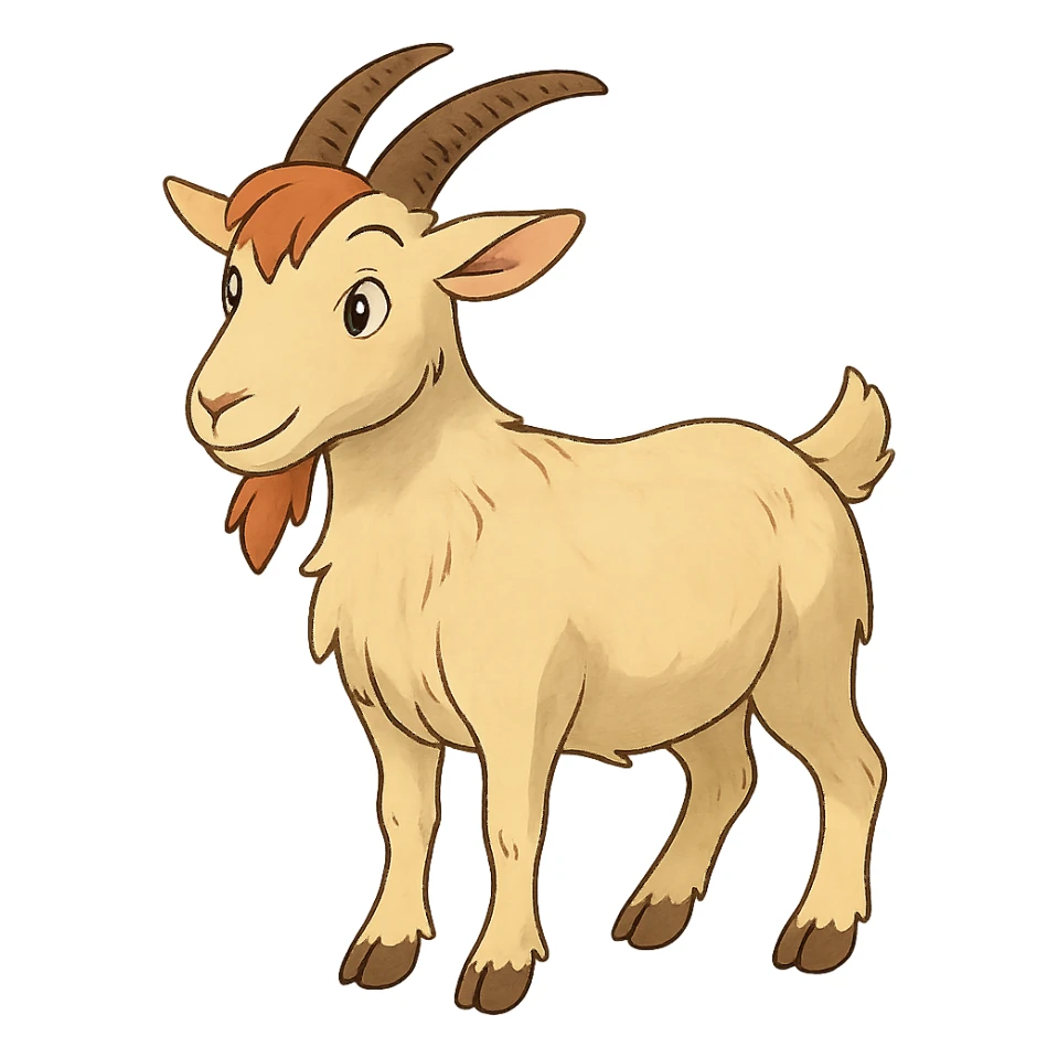 ghibli style goat sticker