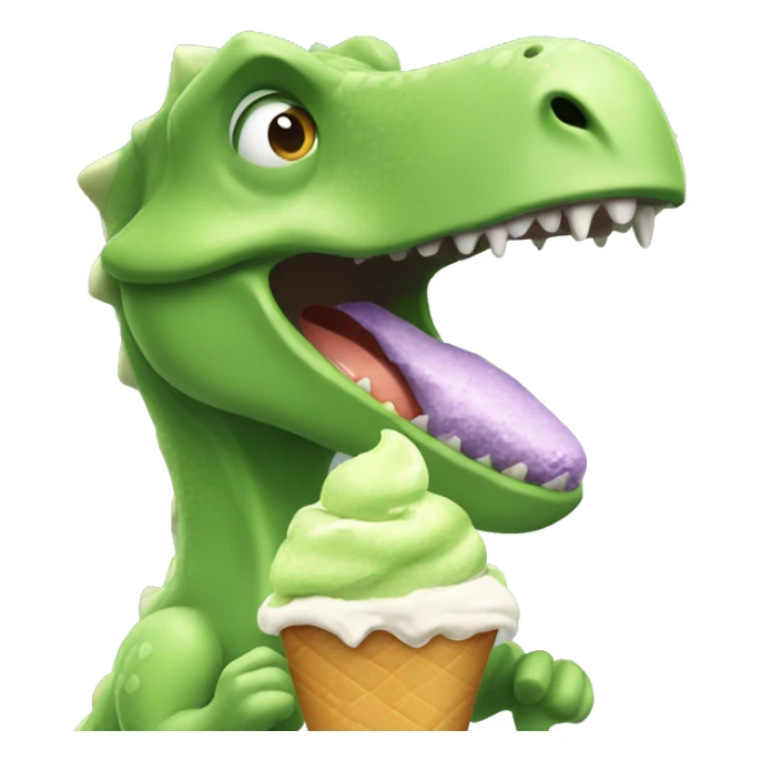 dinosaur eating ice cream  sticker