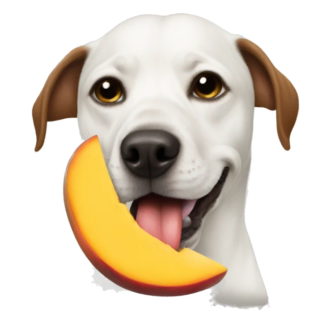 Dog sucking mango meme sticker