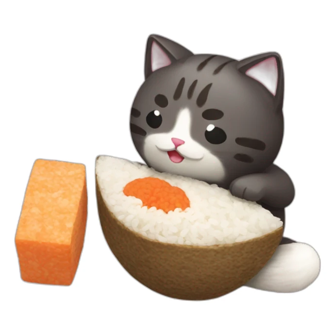 cat-eat-onigiri sticker
