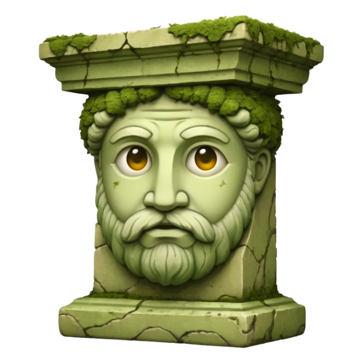 Greek sculpture with moss sticker
