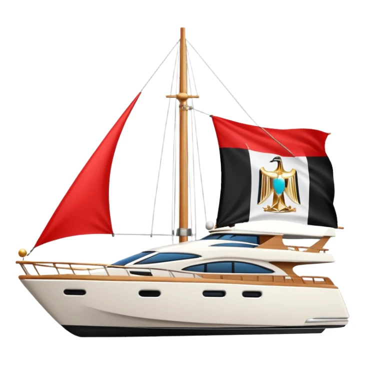 yacht with Egyptian small flag sticker