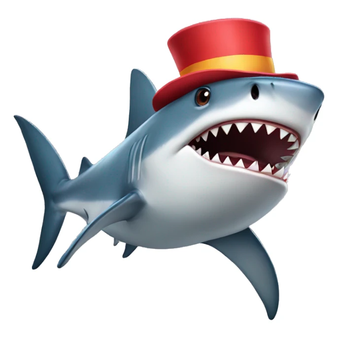 Shark with clown nose sticker
