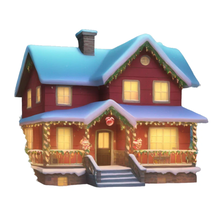 christmas home with lights sticker