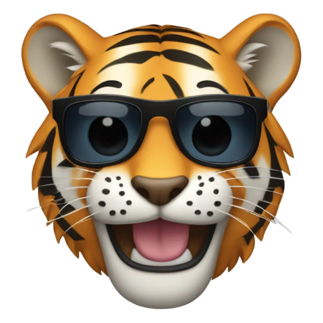 Tiger smiling with sunglasses  sticker