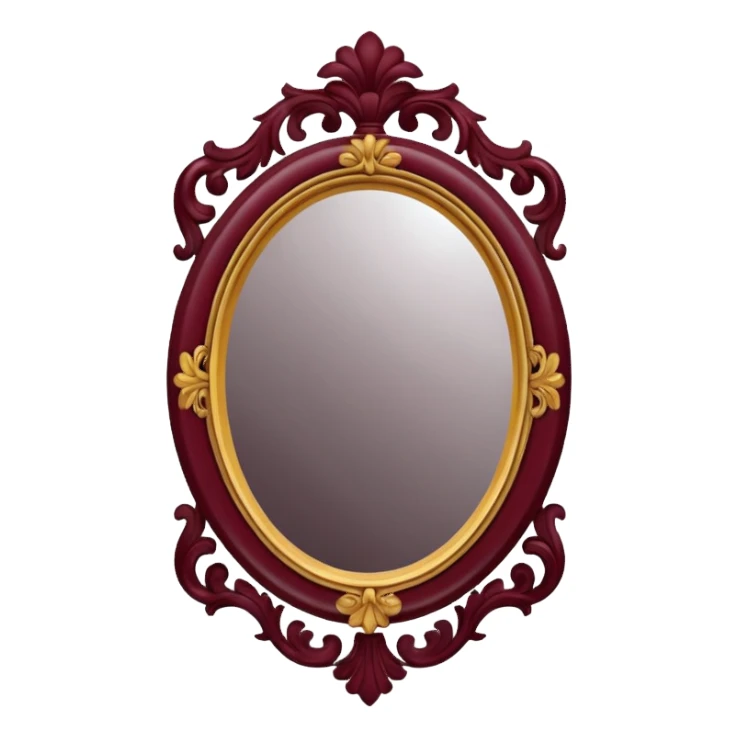 Maroon vintage mirror sticker