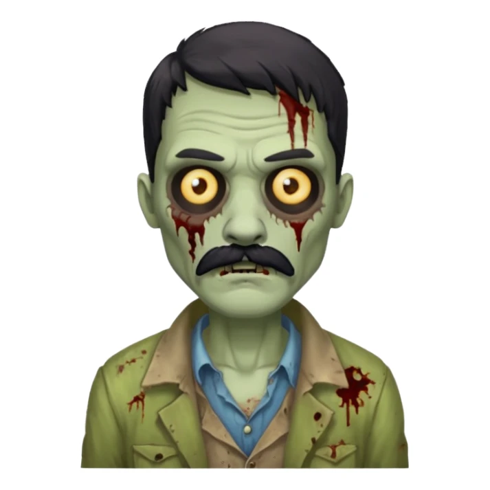 zombie with black mustache sticker