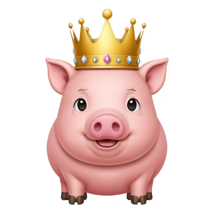 Pig with a crown  sticker