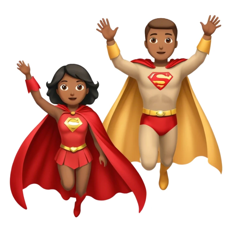 two people flying sticker