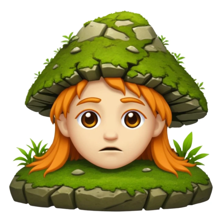 druid character face down on moss rock sticker