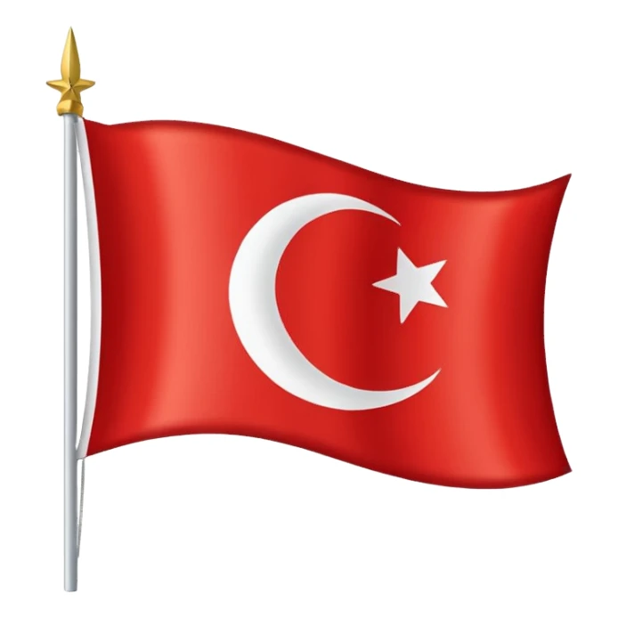 Turkish flag in blue sticker