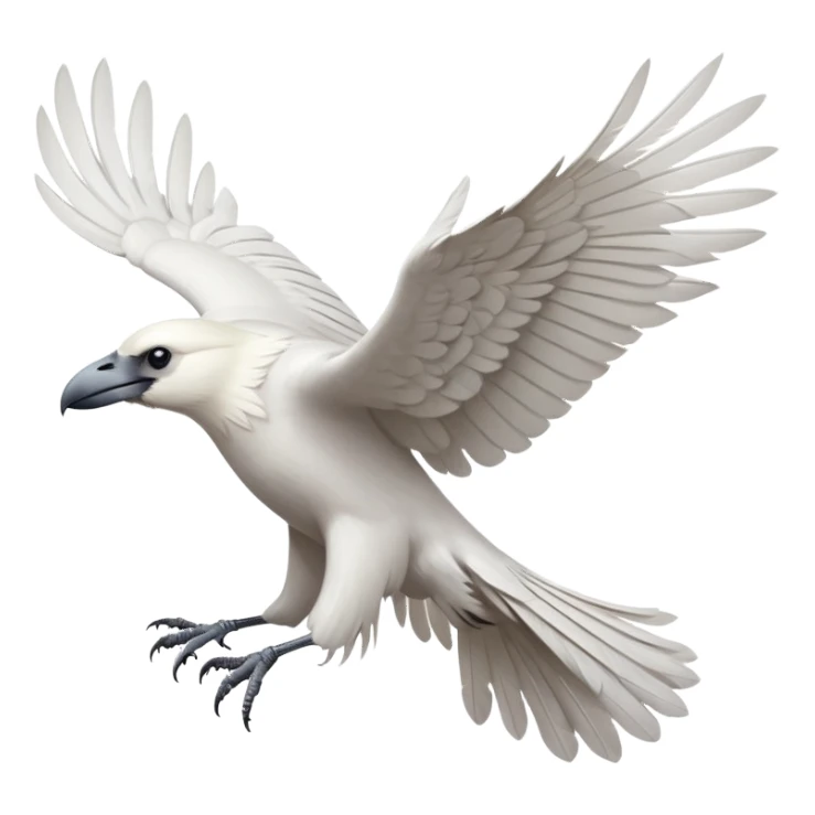 white raven flying sticker