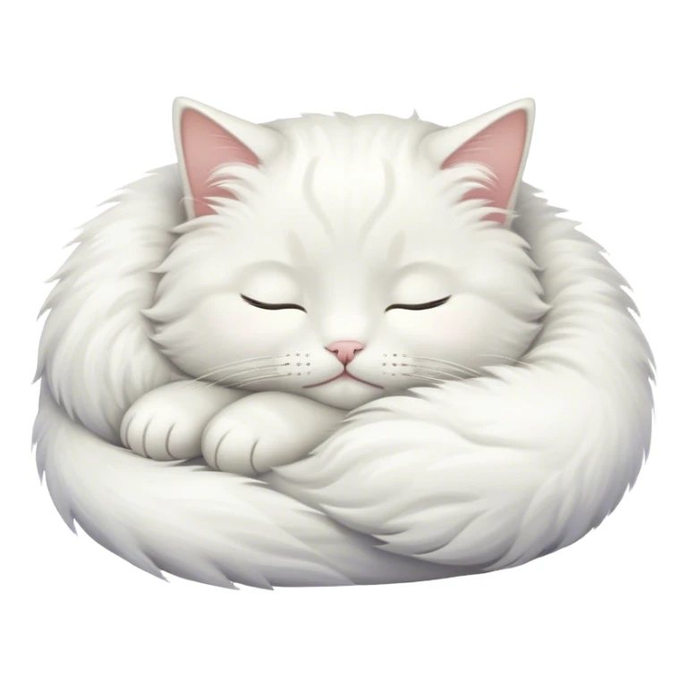 white cat sleeping sticker