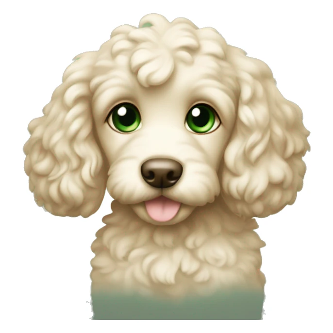 Cream cockapoo puppy with green eyes sticker