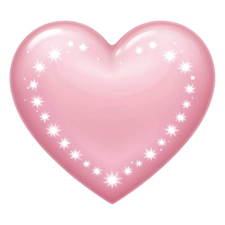 Light pink heart with big white sparkles 🍜 sticker