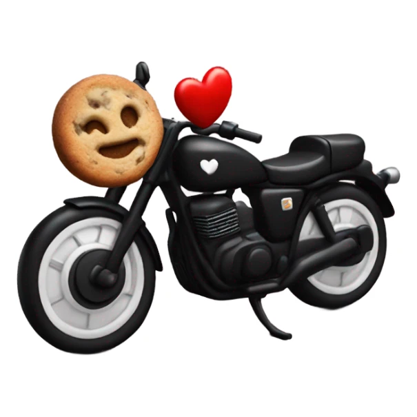 cookie heart with black motorcycle  sticker