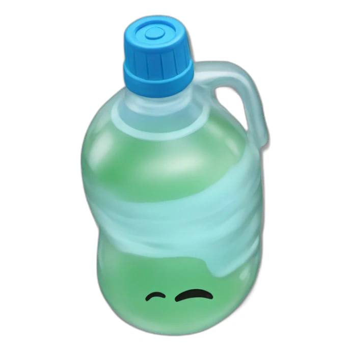 A 2 Liter water bottle spilling sticker