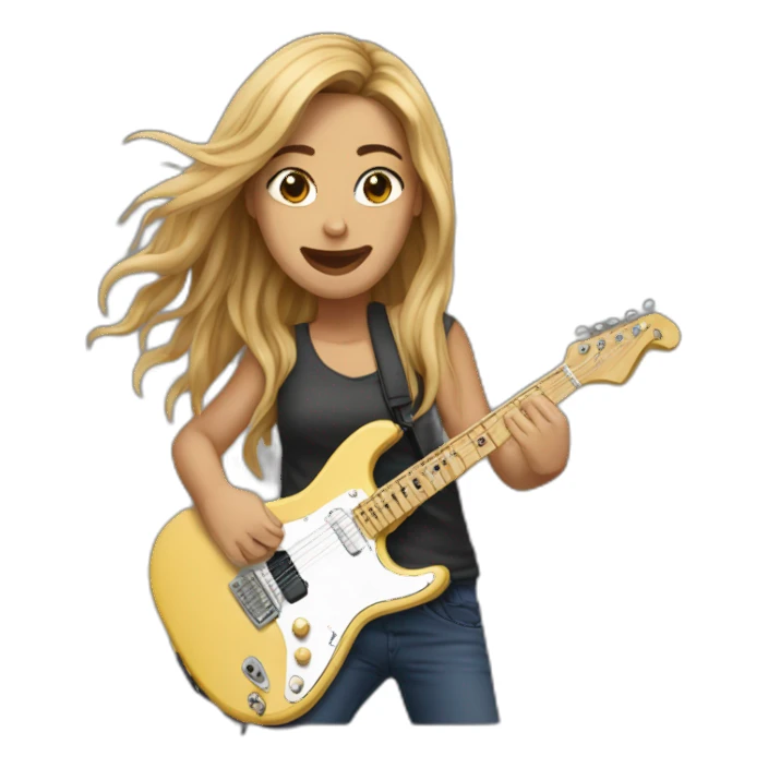 Mariana tocando rock sticker