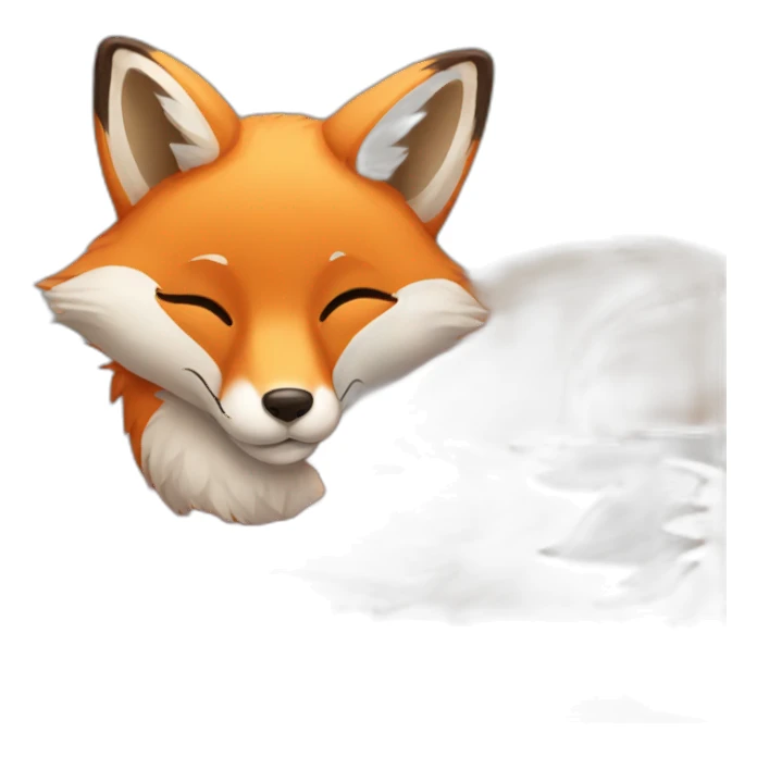 Fox laying down belly up sticker