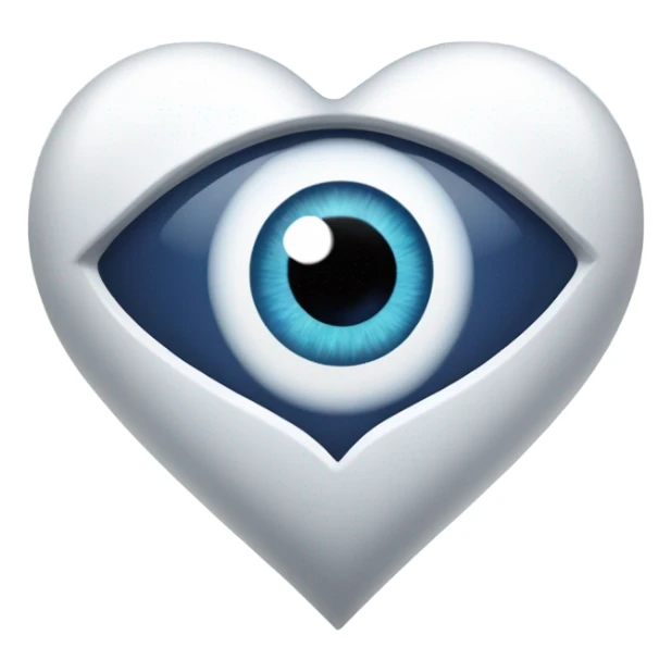 Evil eye in white heart sticker