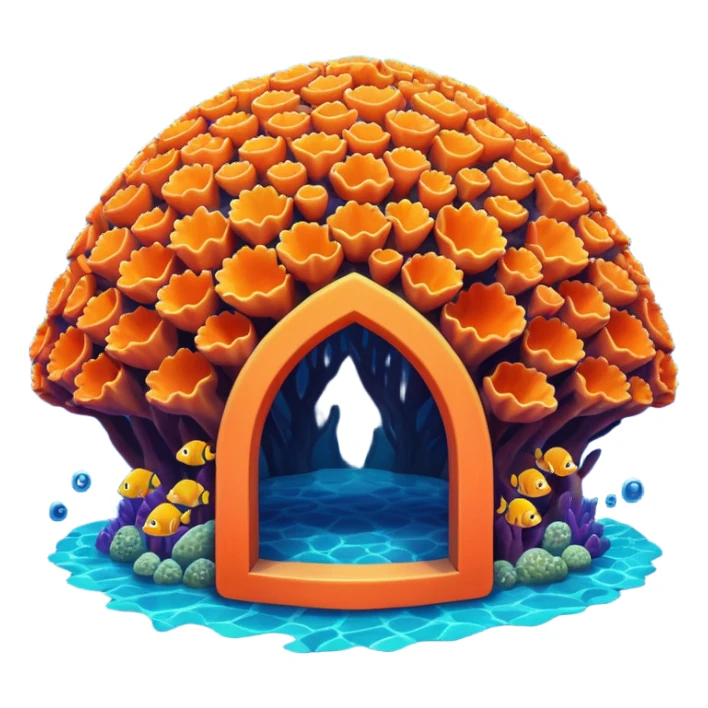 Coral shelter sticker