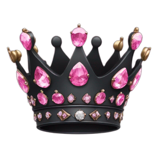 A black crown with pink diamonds sticker