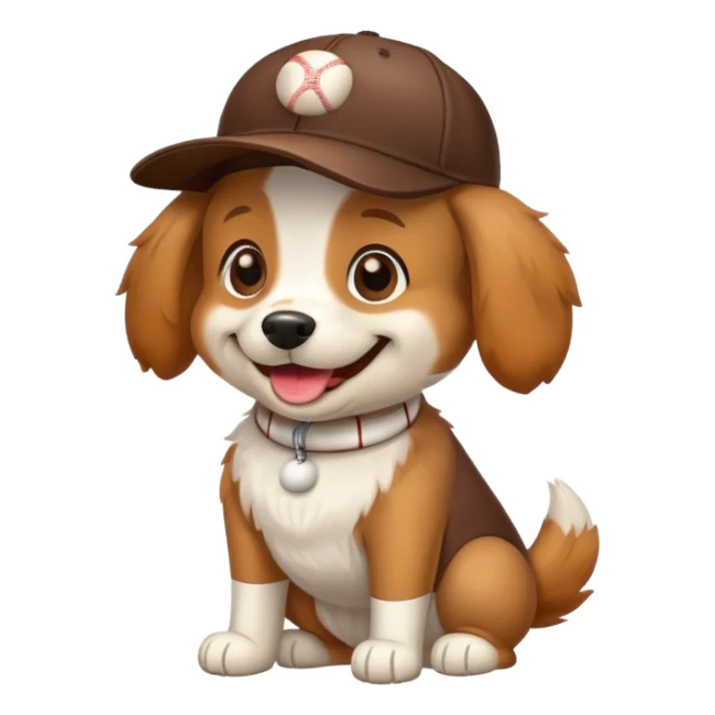 Dog wearing cap sticker