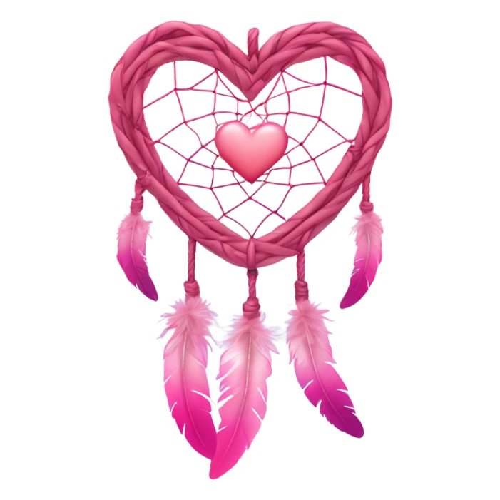 Pink ombre heart shaped dream catcher  sticker