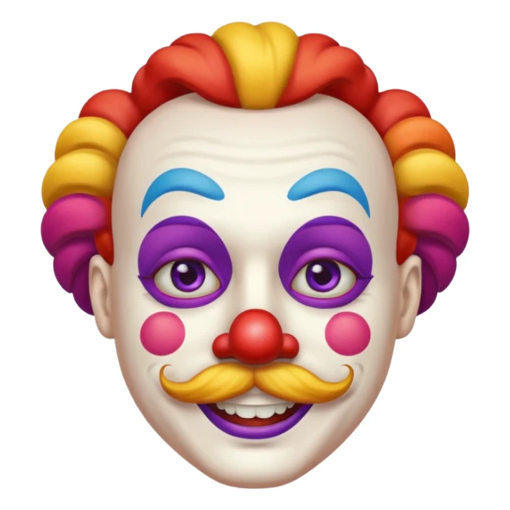 Clown with moustache sticker
