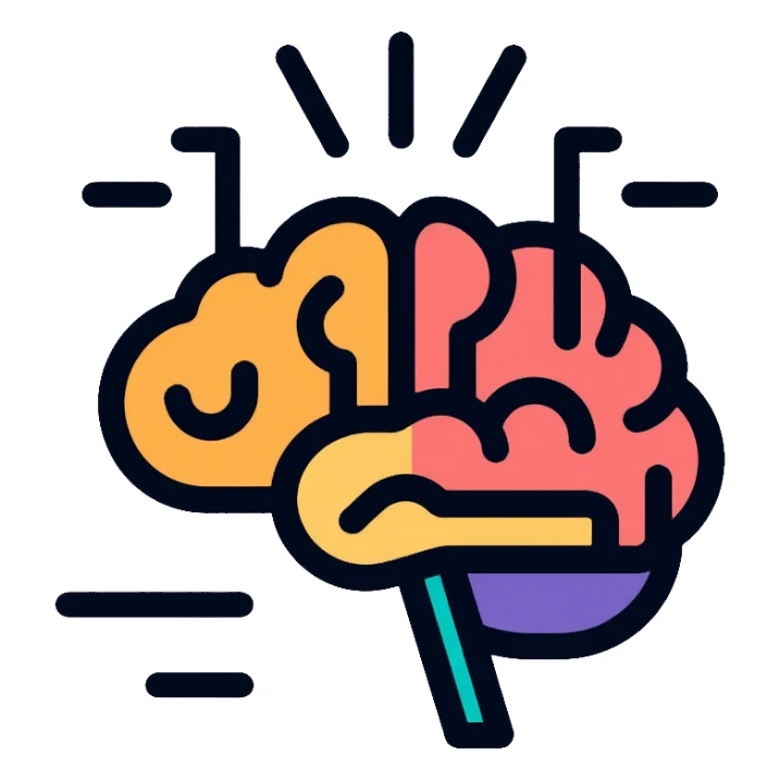 brain with digital circuits and text symbols sticker