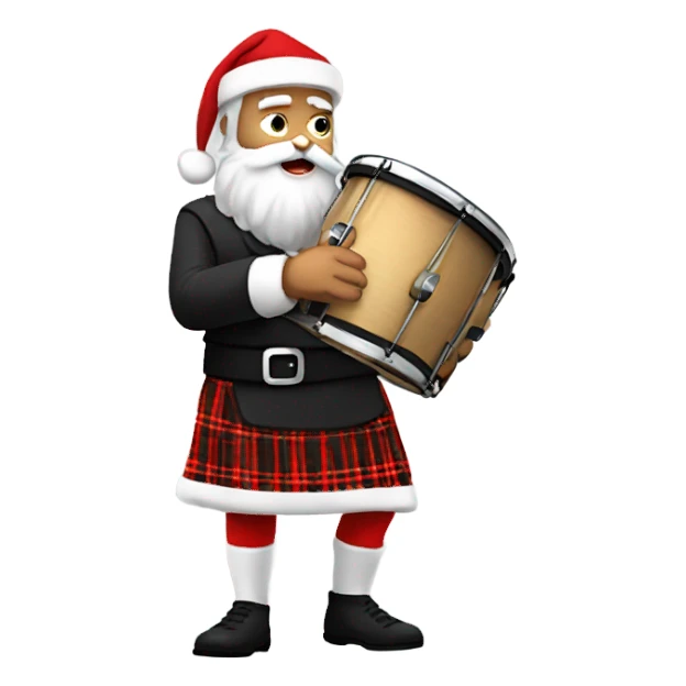 Santa in a kilt playing a snare drum  sticker