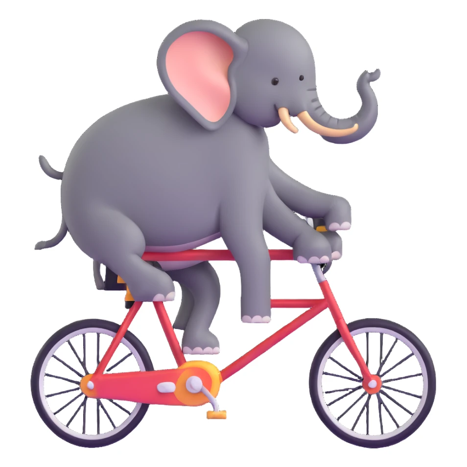 elephant riding a bicycle sticker