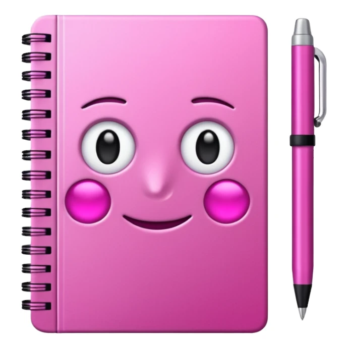 make a notebook with a pen with girly pink tones. sticker