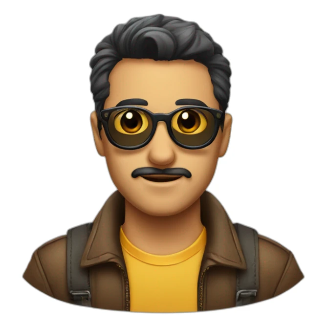 Chico perilla y gafas  sticker